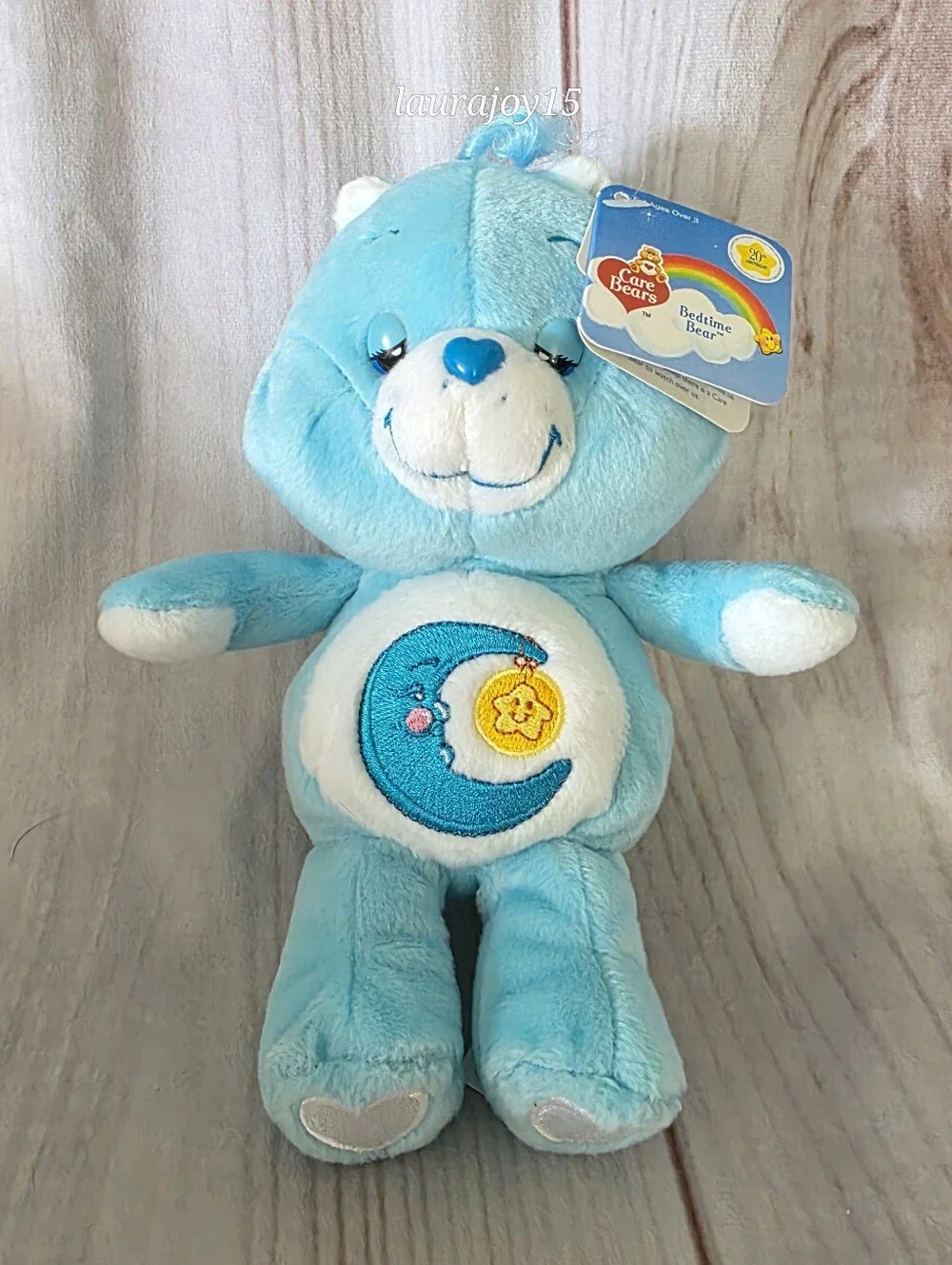 Care Bears Bedtime Bear Plush Toy With Tags 20th Anniversary Blue 9 Inch 2003